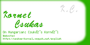 kornel csukas business card